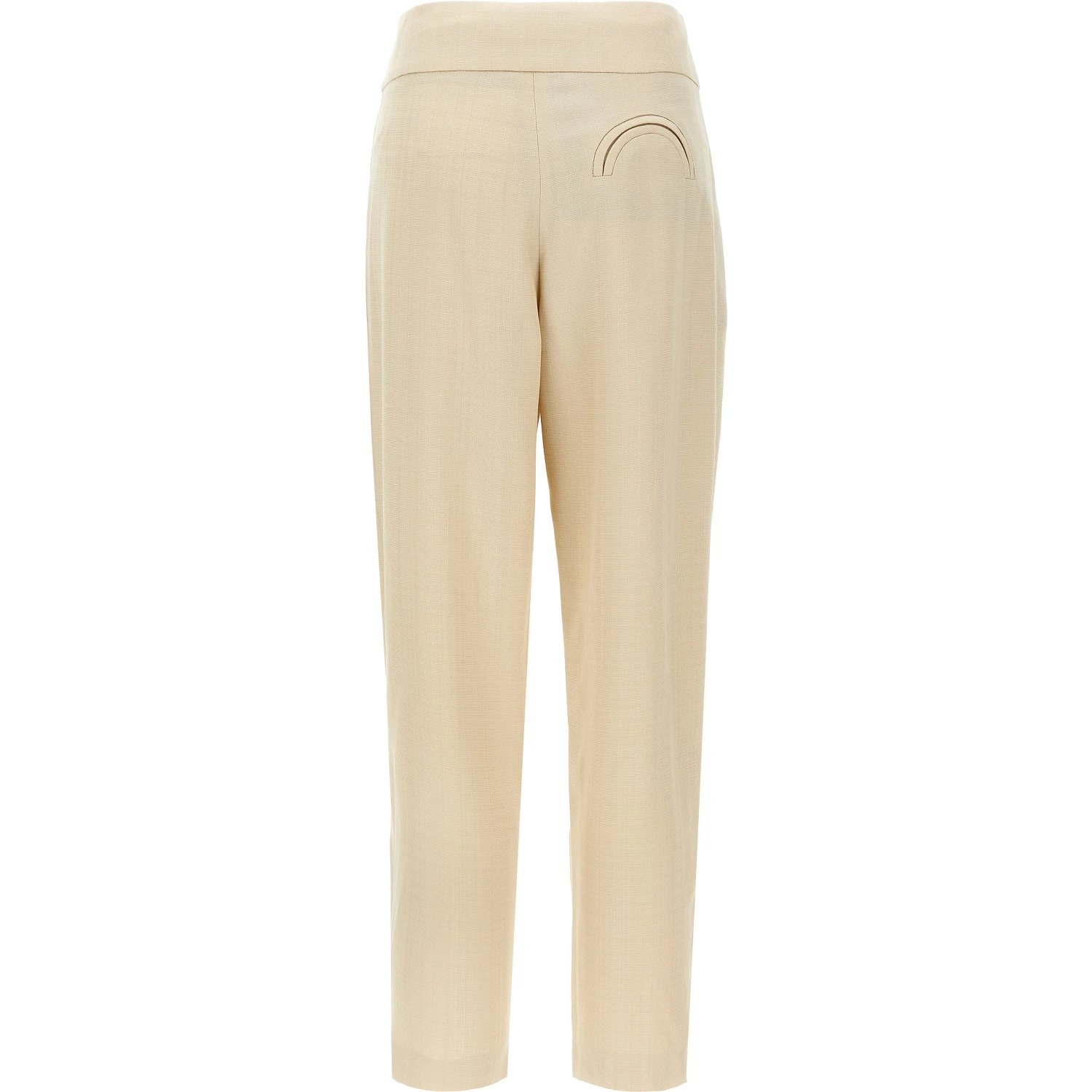 Beige Viscose Dress Pants