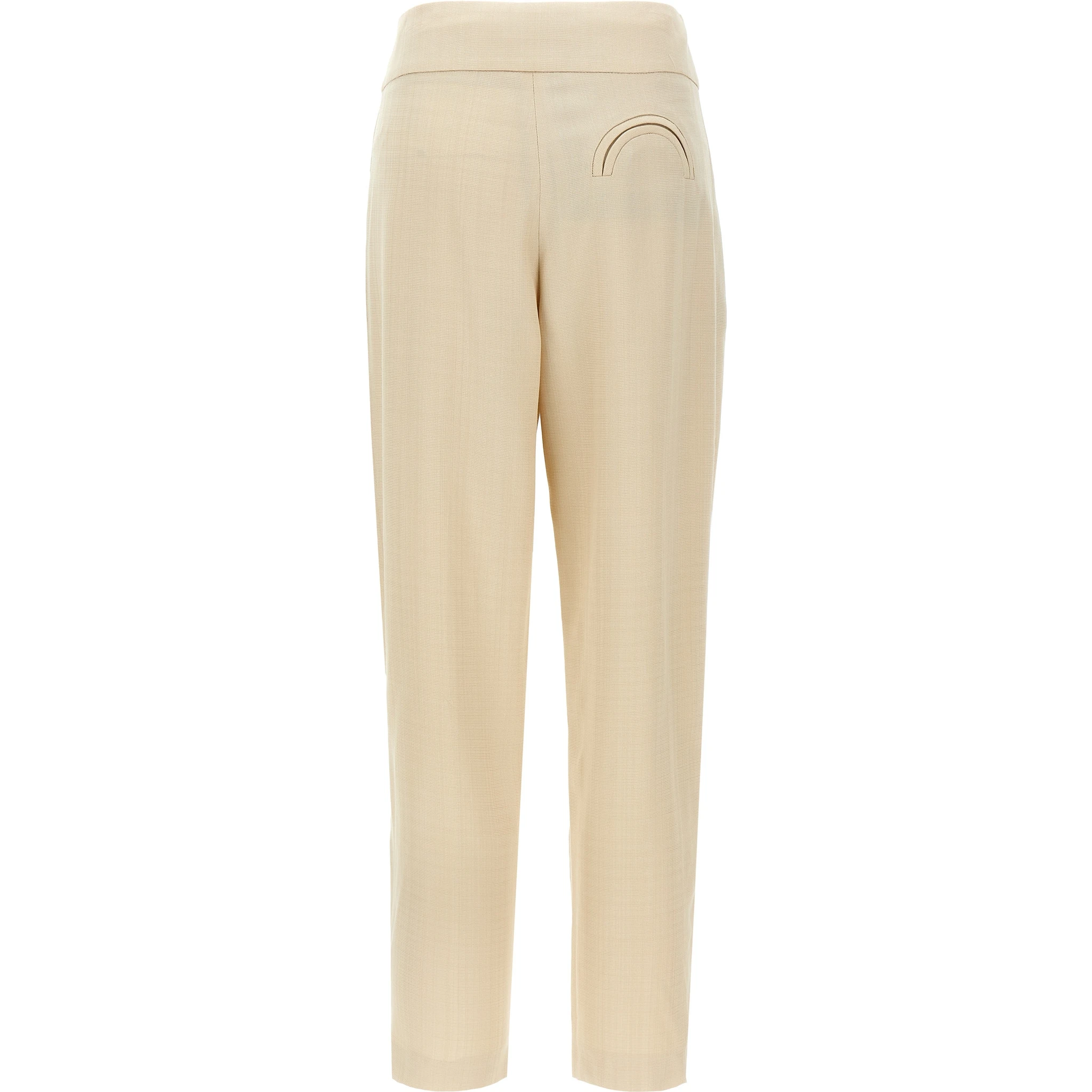 Beige Viscose Dress Pants