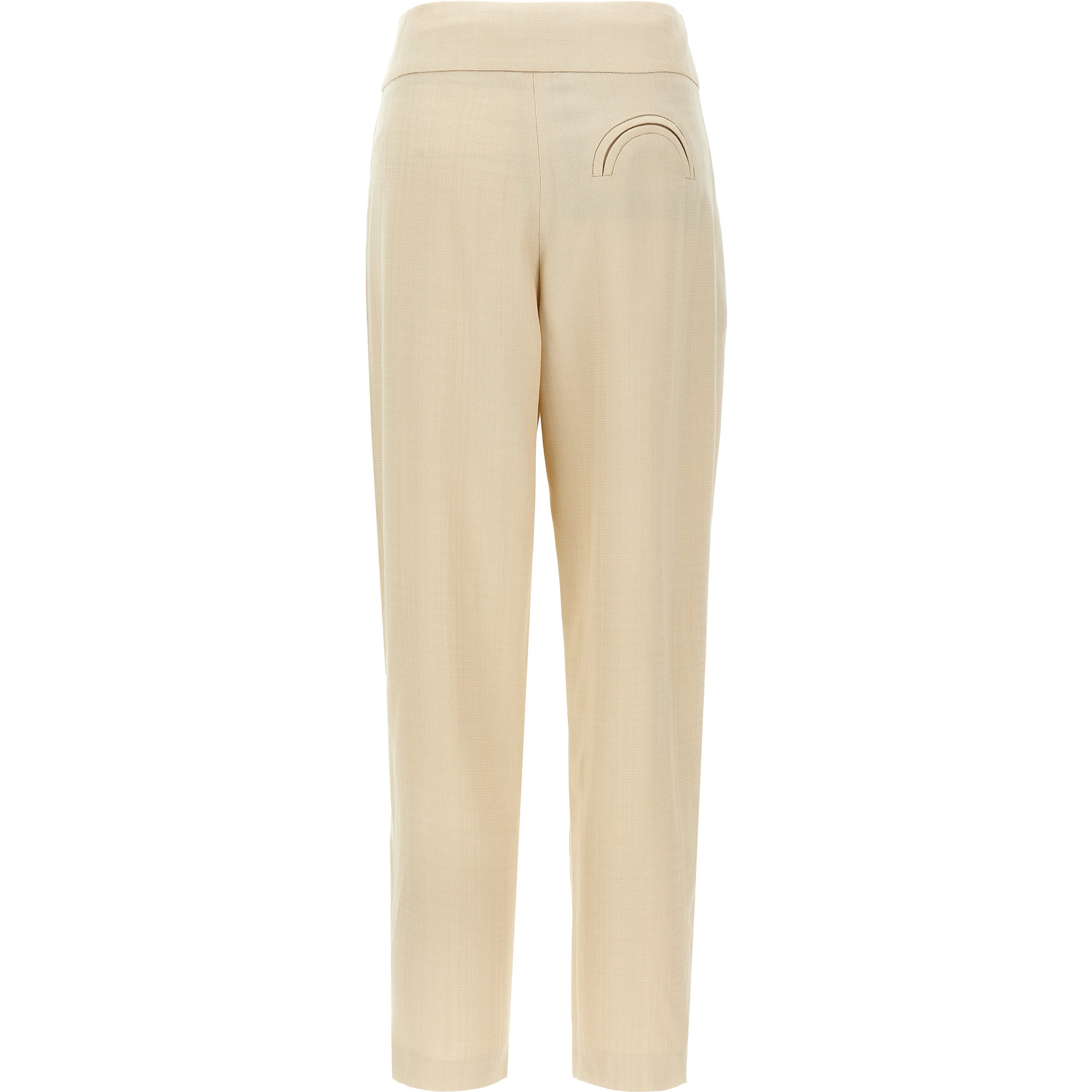 Beige Viscose Dress Pants