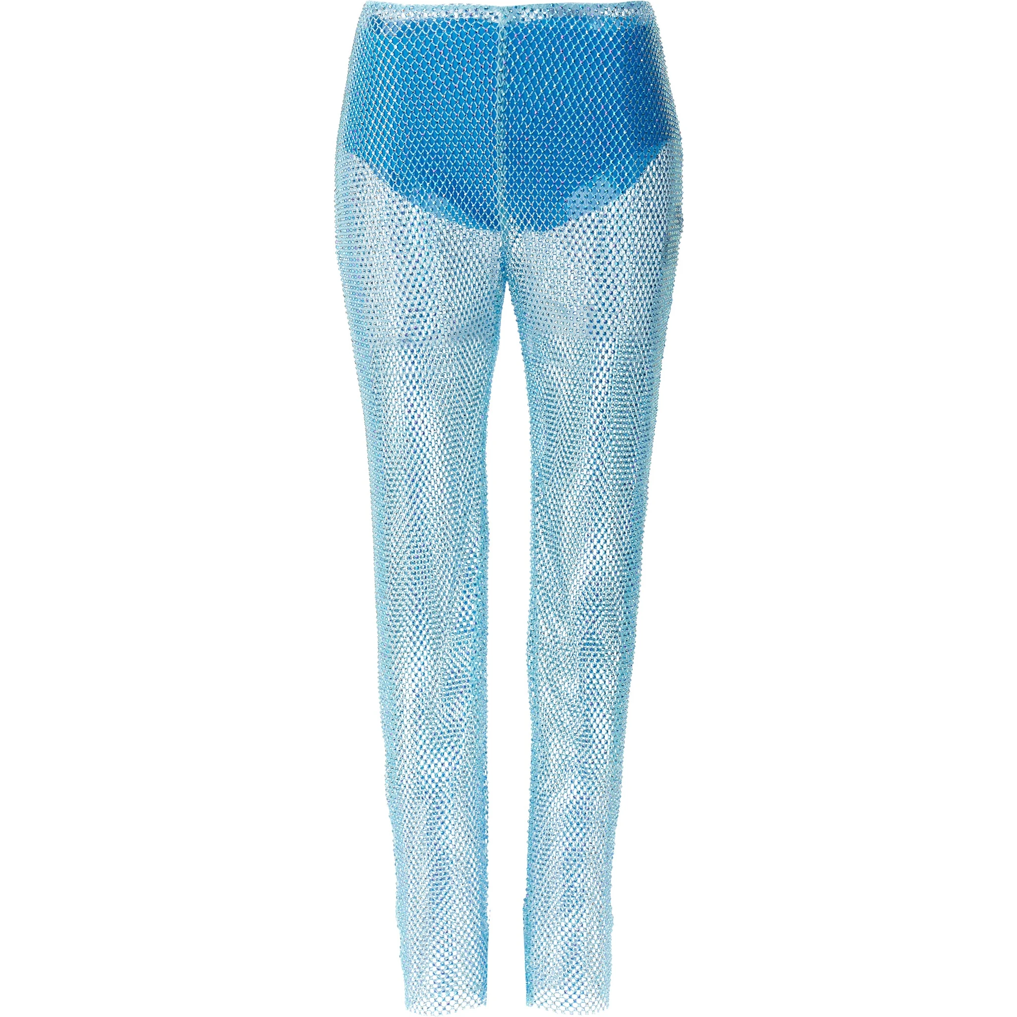 Blue Polyamide Casual Pants