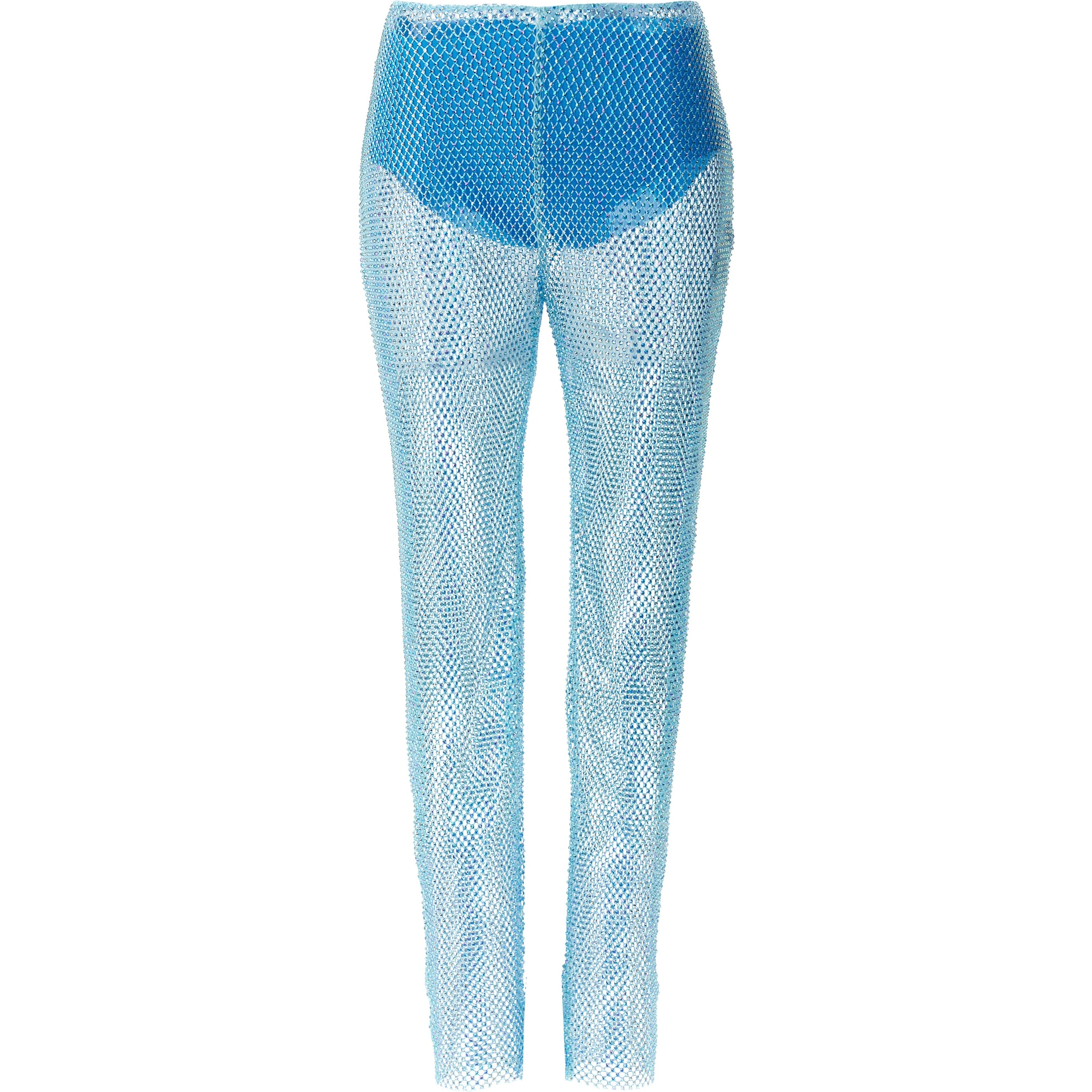 Blue Polyamide Casual Pants