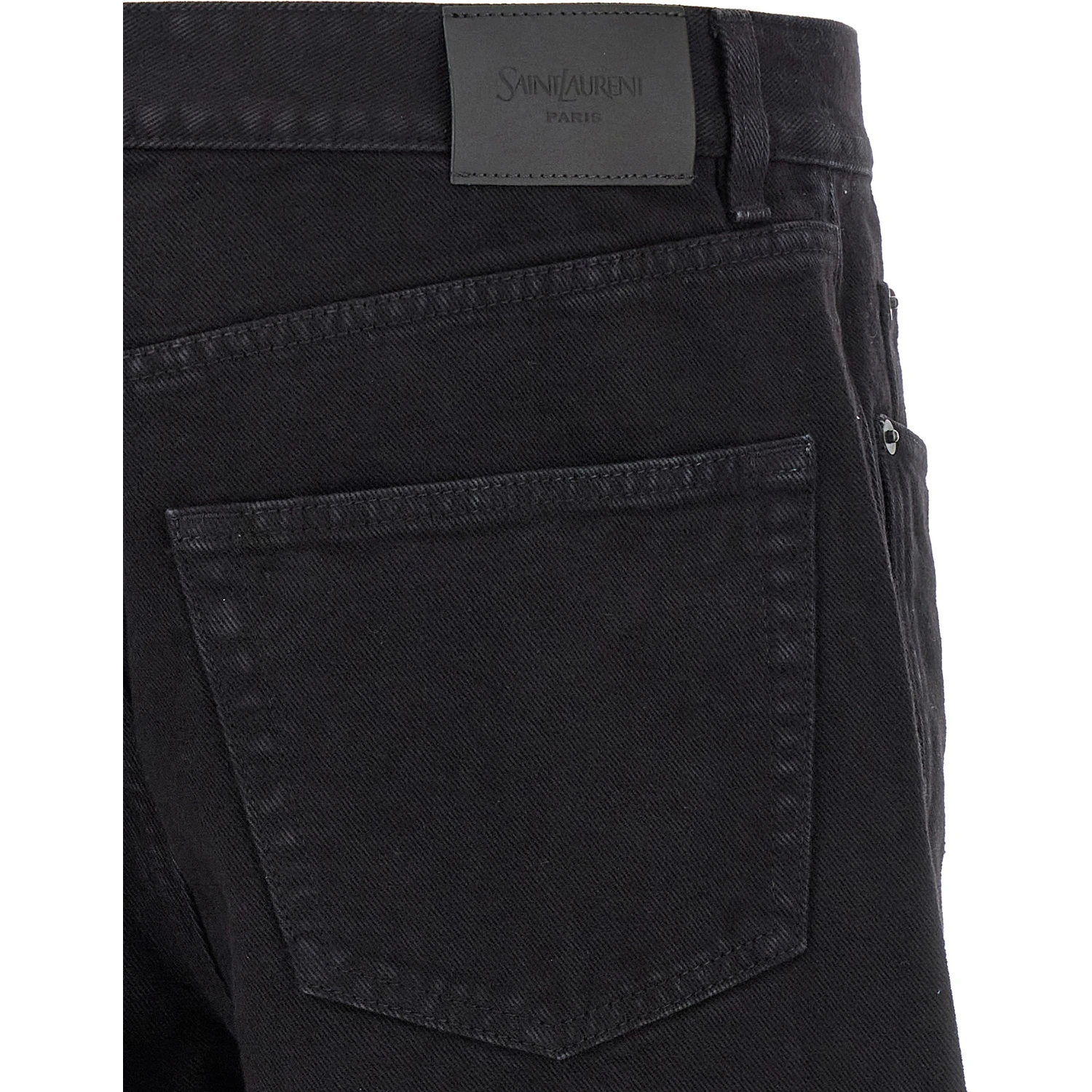 Black Cotton Straight-Leg Jeans