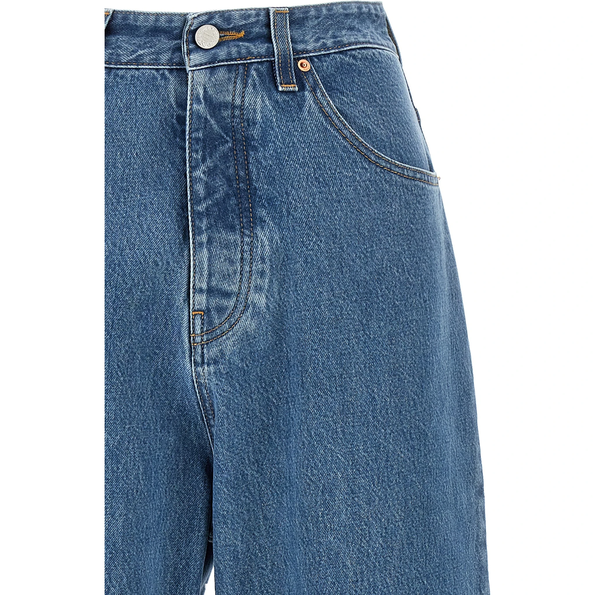 Blue Cotton Relaxed Fit Jeans