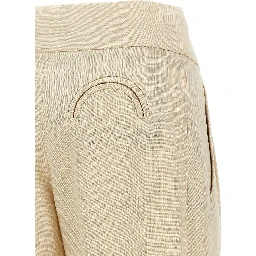 Beige Viscose Dress Pants
