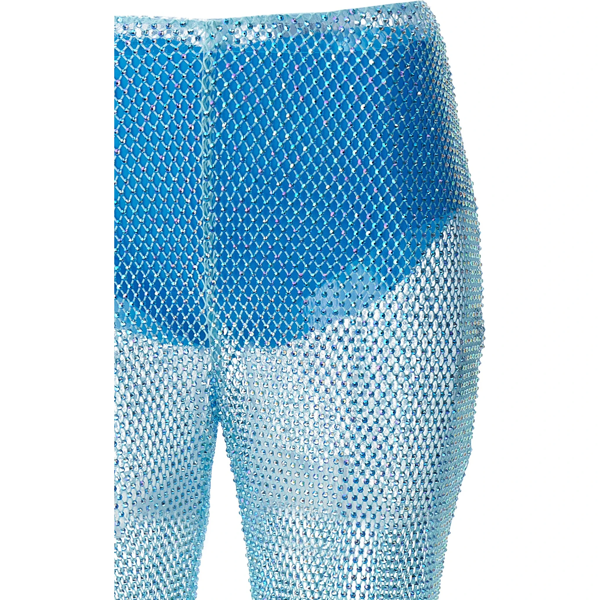 Blue Polyamide Casual Pants
