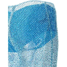 Blue Polyamide Casual Pants