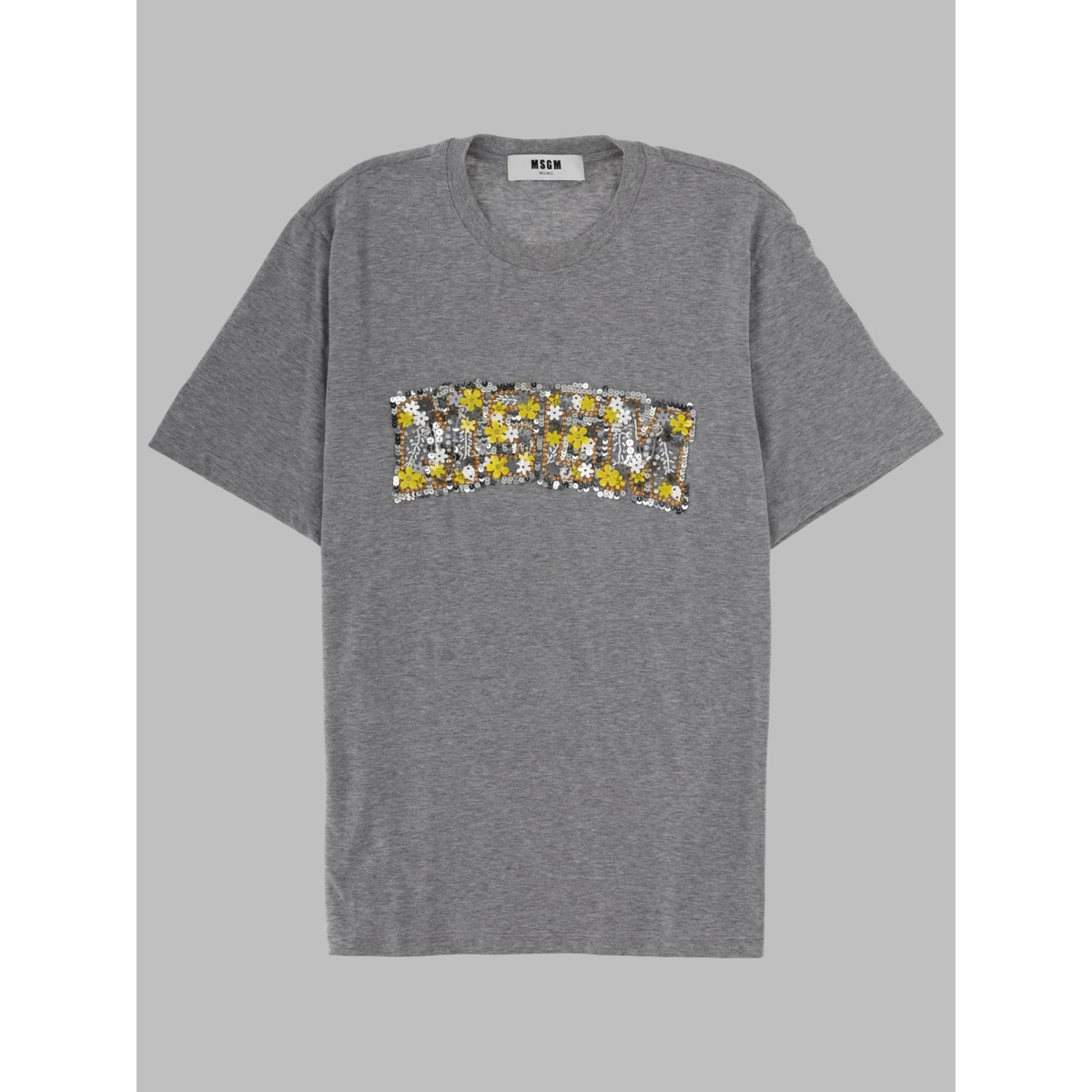 T-SHIRT CON LOGO CON PAILLETTES