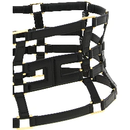 Black Polyethylene High-Waist Belt