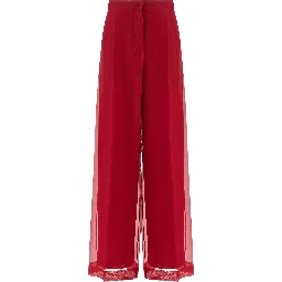 Multicolor Silk Casual Pants