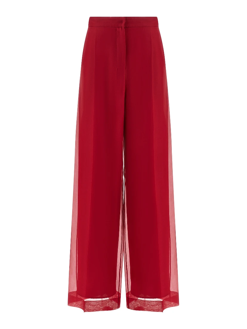 Multicolor Silk Casual Pants