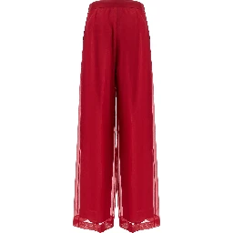 Multicolor Silk Casual Pants