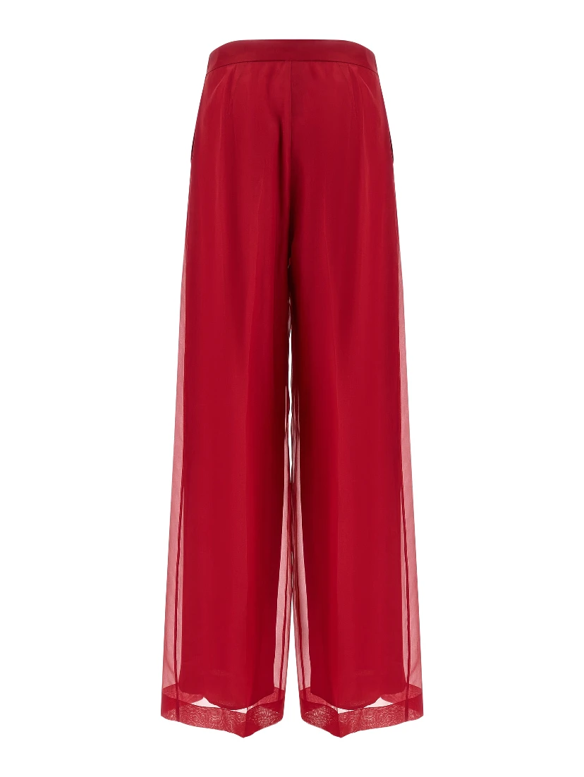 Multicolor Silk Casual Pants