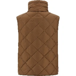Brown Polyamide Sleeveless Jacket