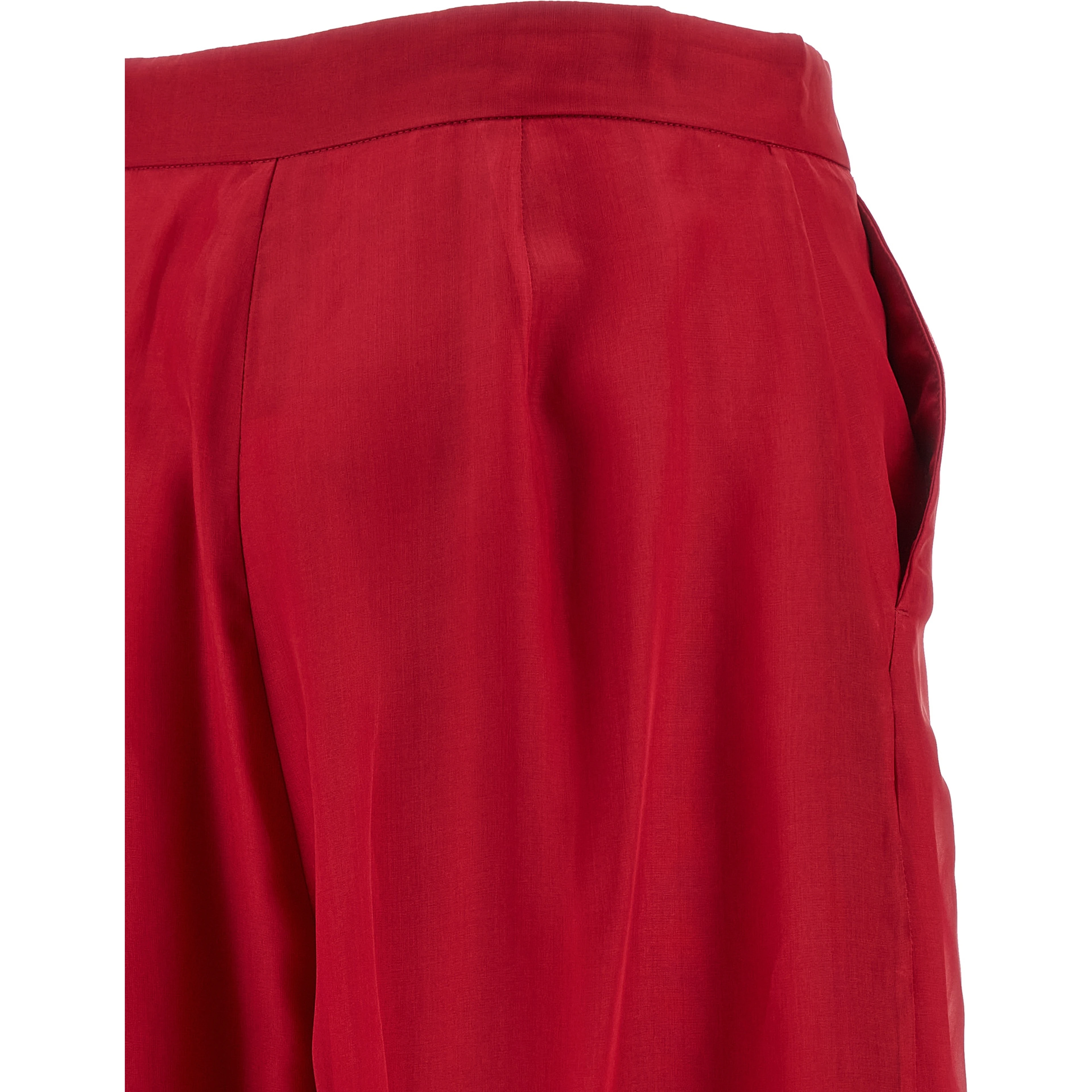 Multicolor Silk Casual Pants