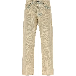 Beige Cotton Jeans Denim