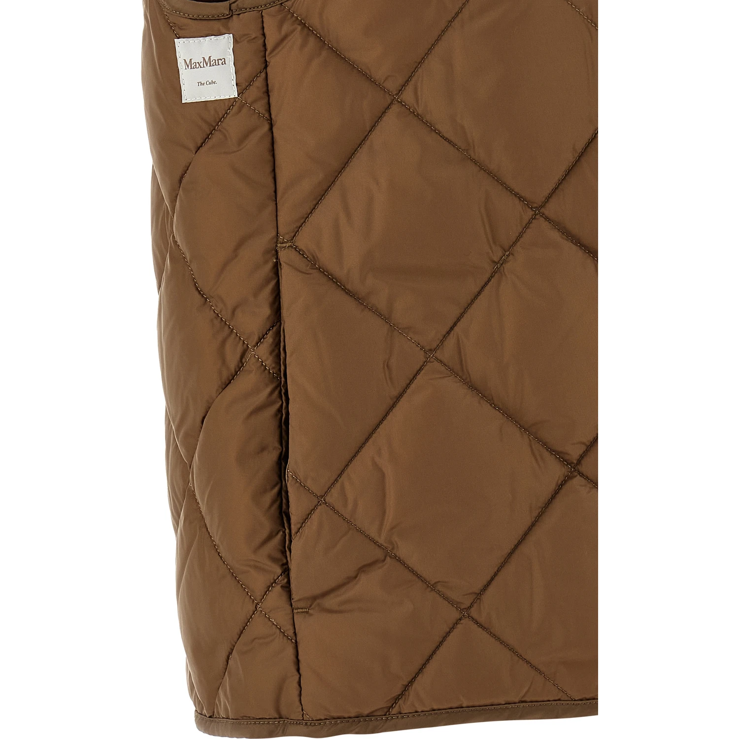 Brown Polyamide Sleeveless Jacket