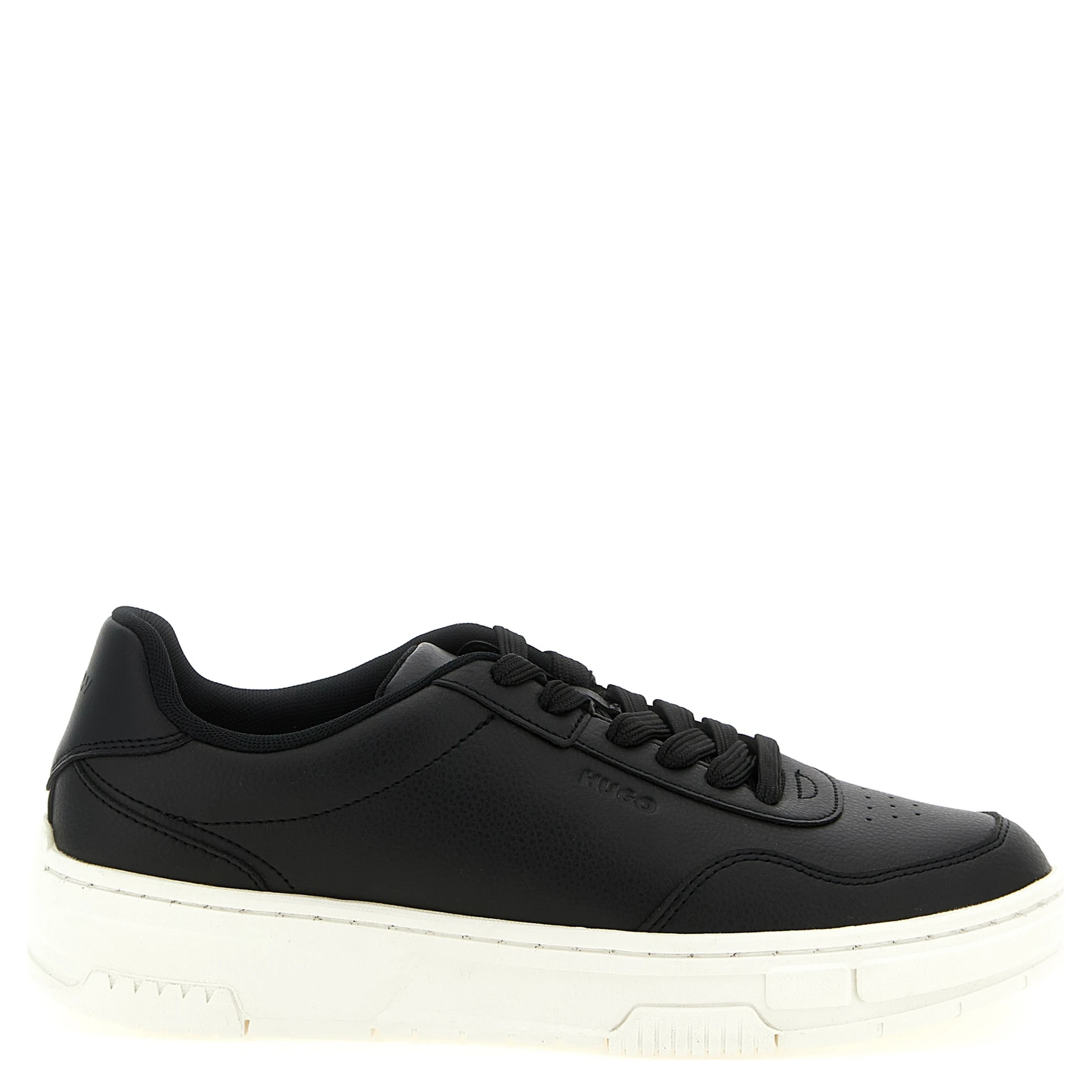Black Polyester Low Top Sneakers