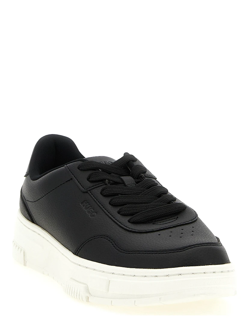 Black Polyester Low Top Sneakers
