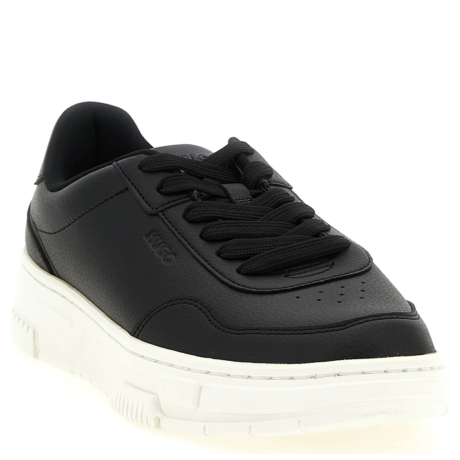 Black Polyester Low Top Sneakers
