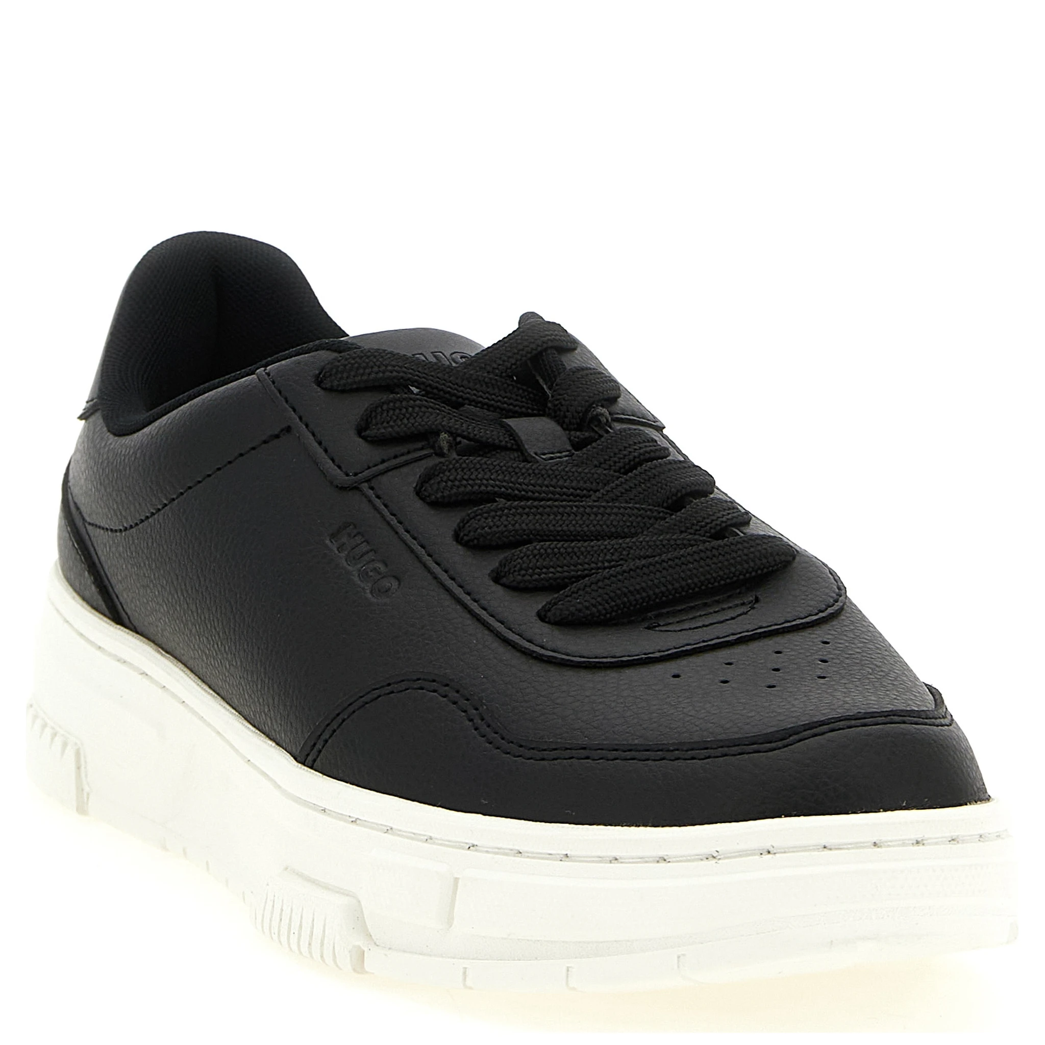 Black Polyester Low Top Sneakers