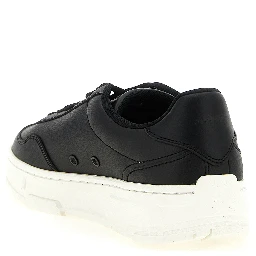Black Polyester Low Top Sneakers