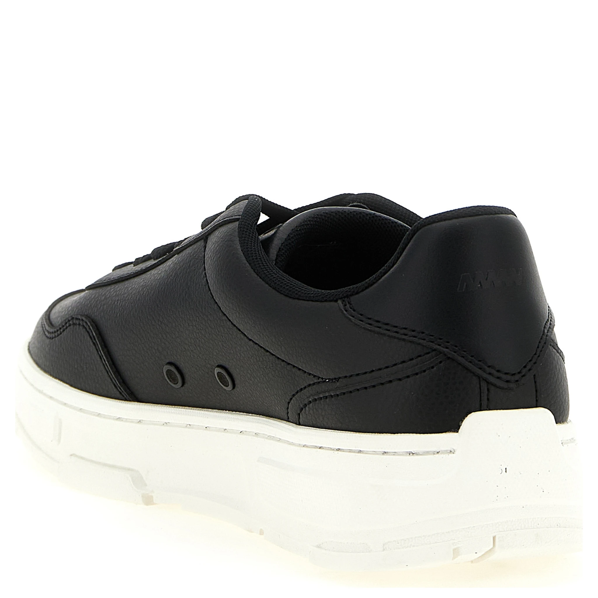 Black Polyester Low Top Sneakers