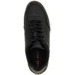 Black Polyester Low Top Sneakers