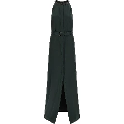 Bicolor Acetate Long Dress