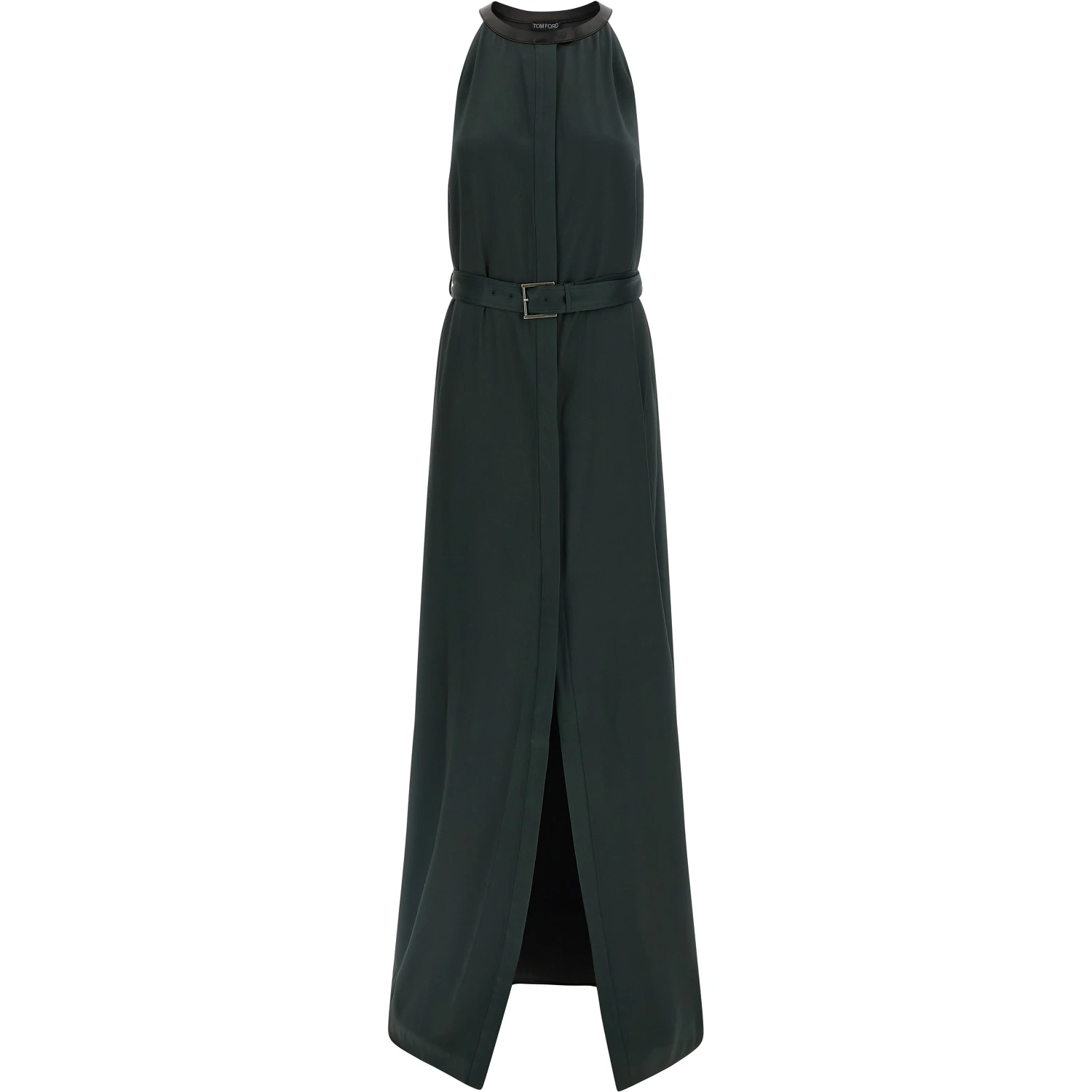 Bicolor Acetate Long Dress