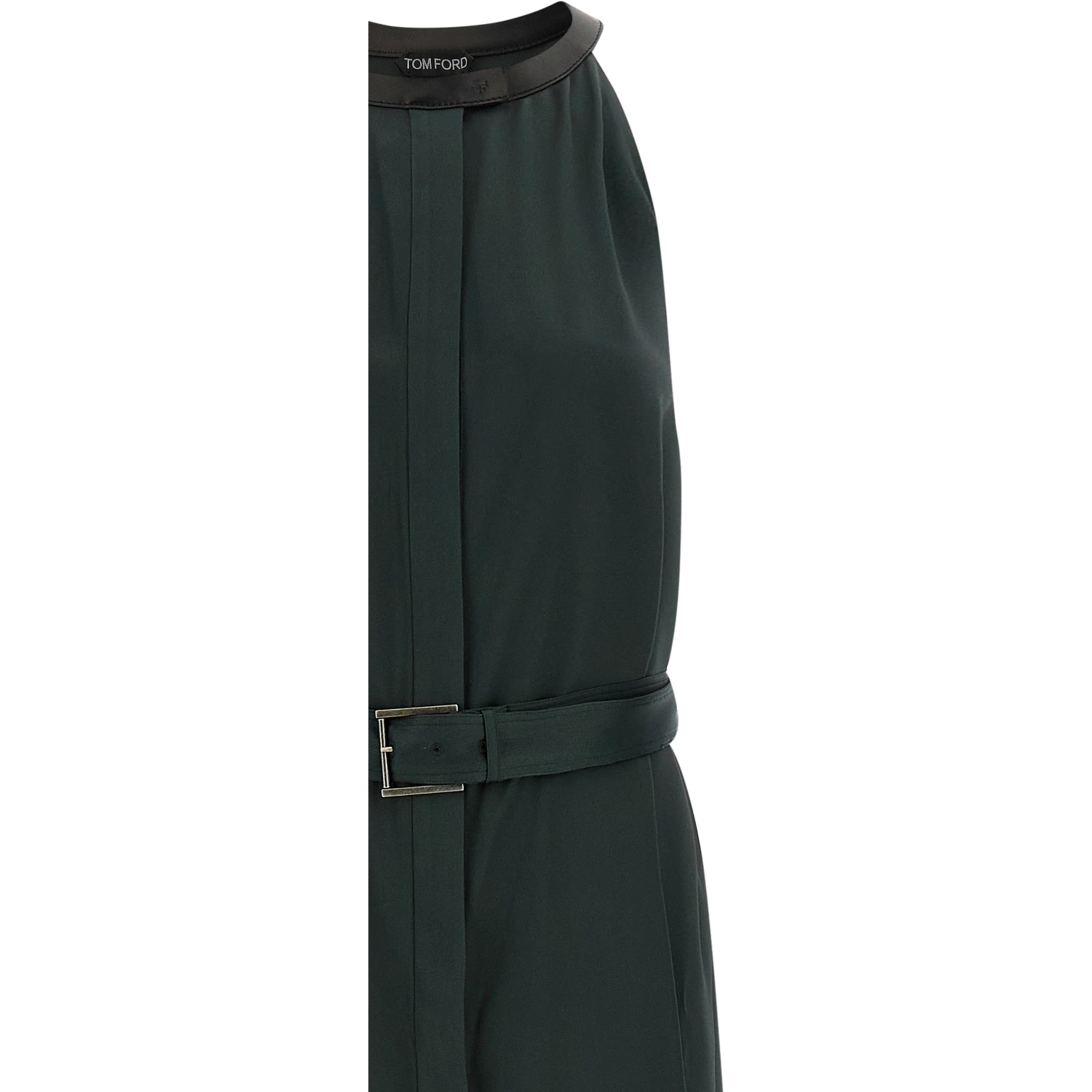 Bicolor Acetate Long Dress