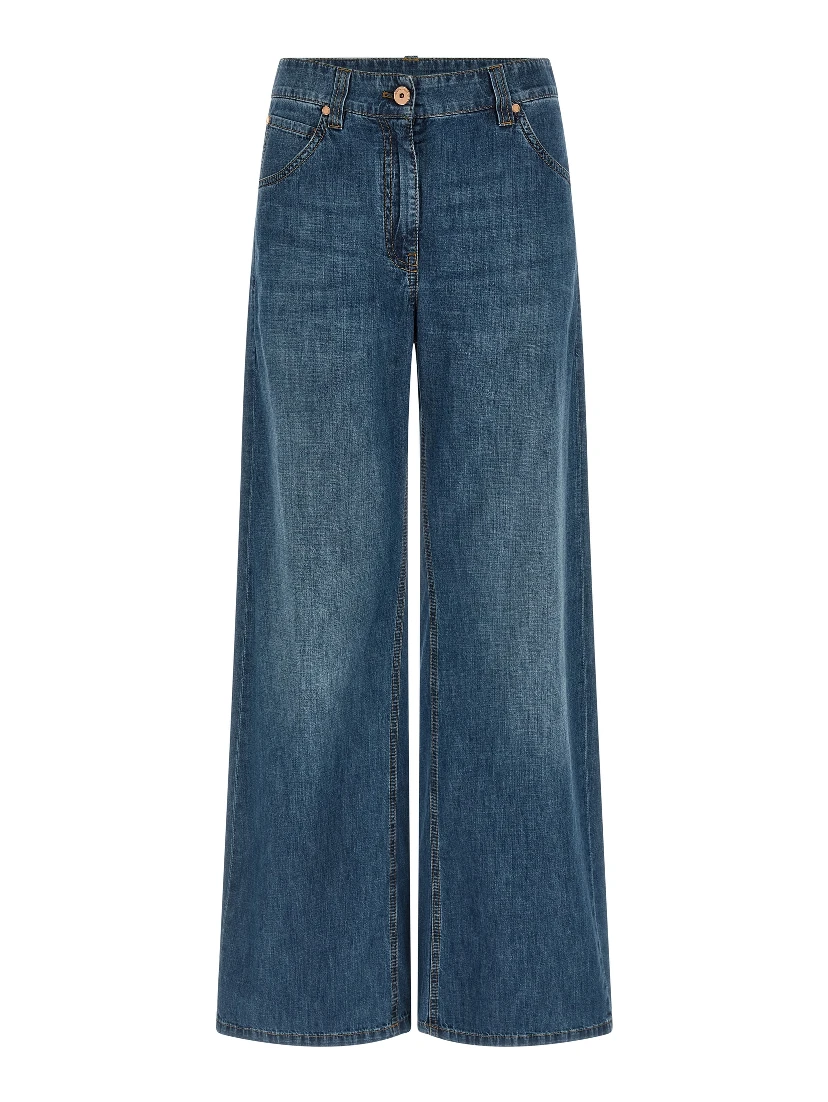 Blue Cotton Relaxed Fit Jeans