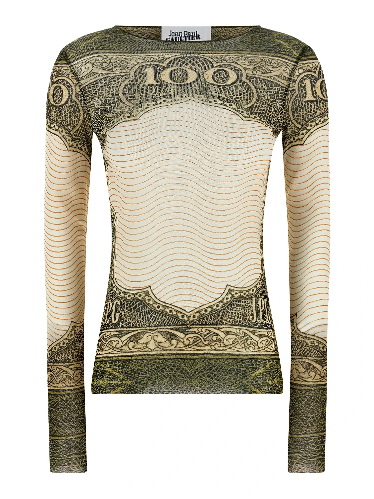 Multicolor Polyamide Long Sleeve T-Shirt