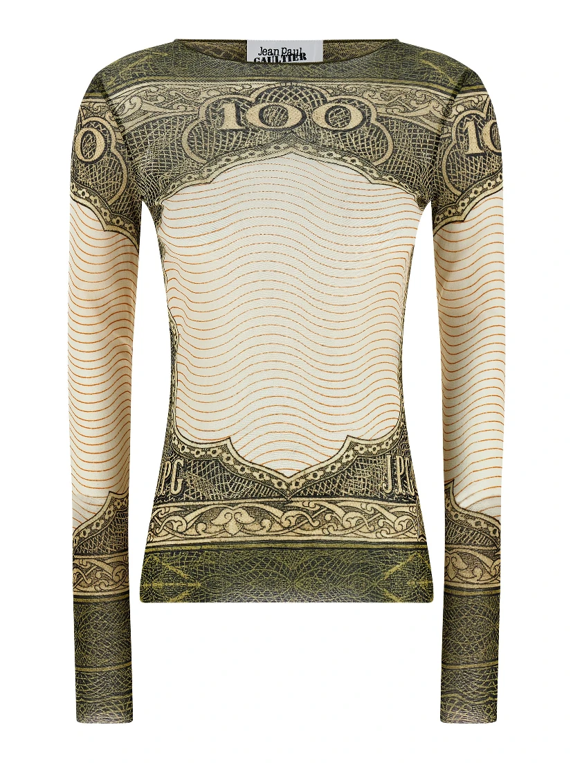 Multicolor Polyamide Long Sleeve T-Shirt