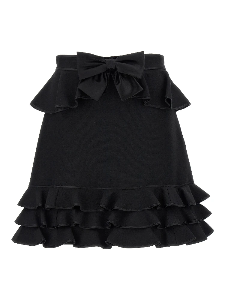 Black Virgin Wool Long Skirt