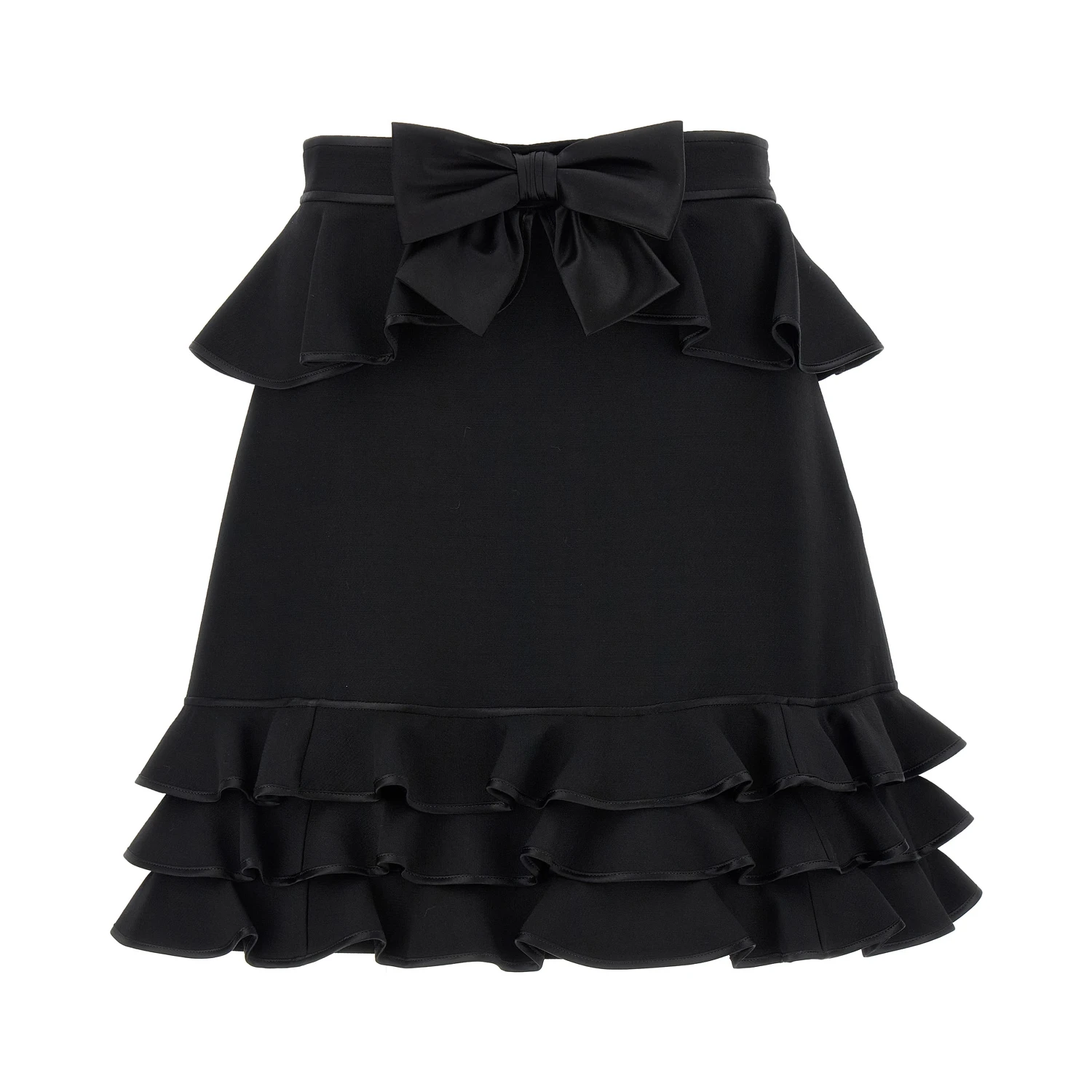 Black Virgin Wool Long Skirt