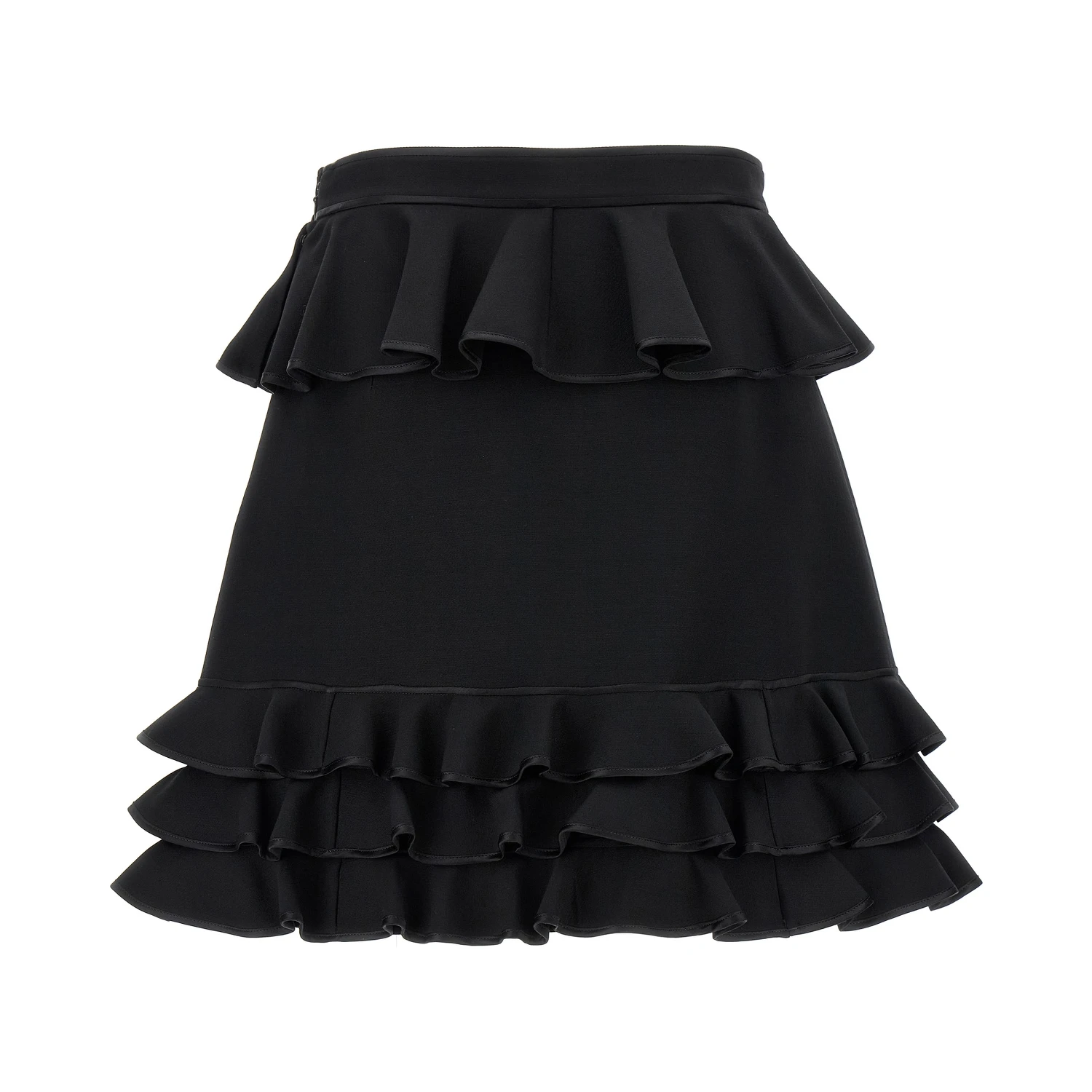 Black Virgin Wool Long Skirt