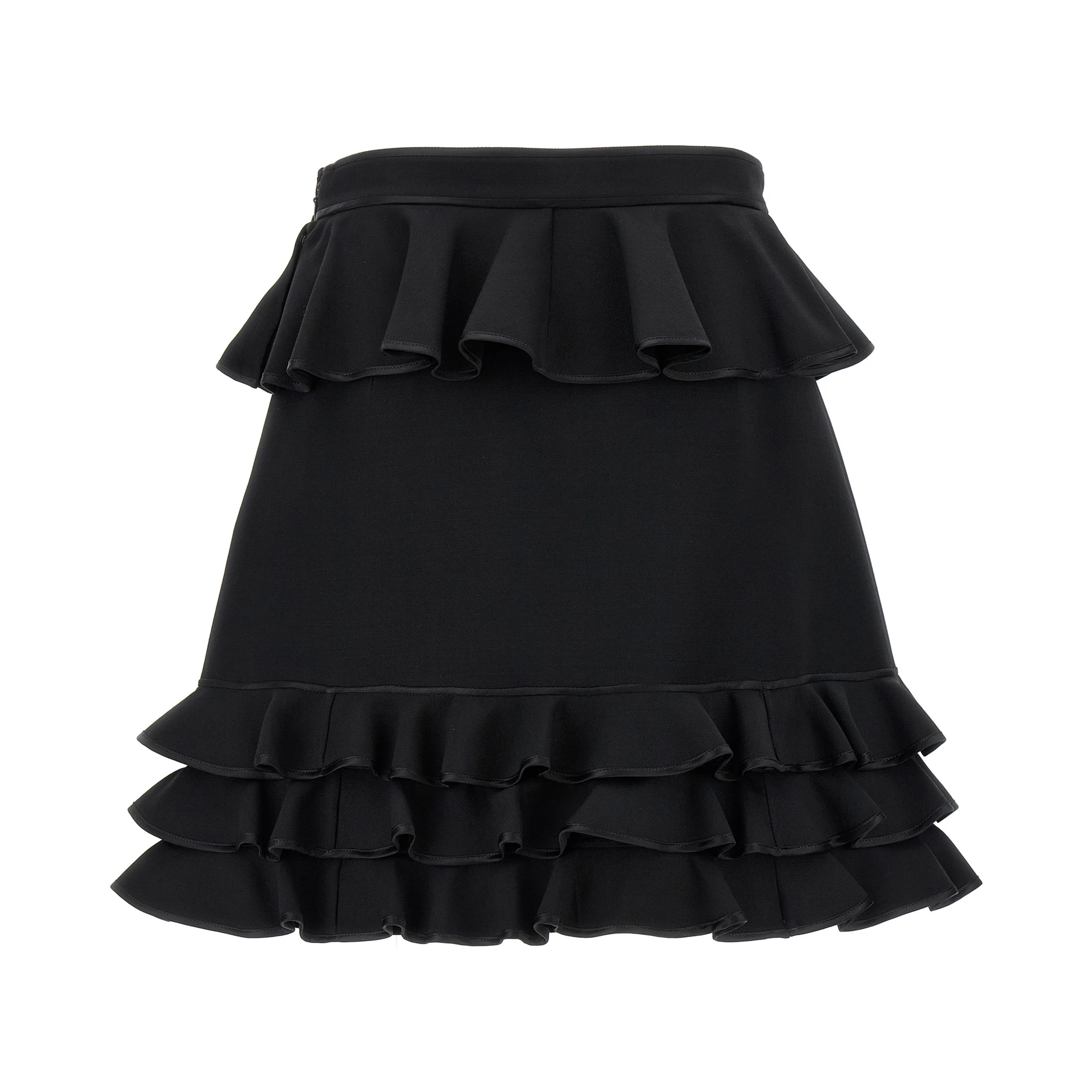 Black Virgin Wool Long Skirt
