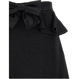 Black Virgin Wool Long Skirt
