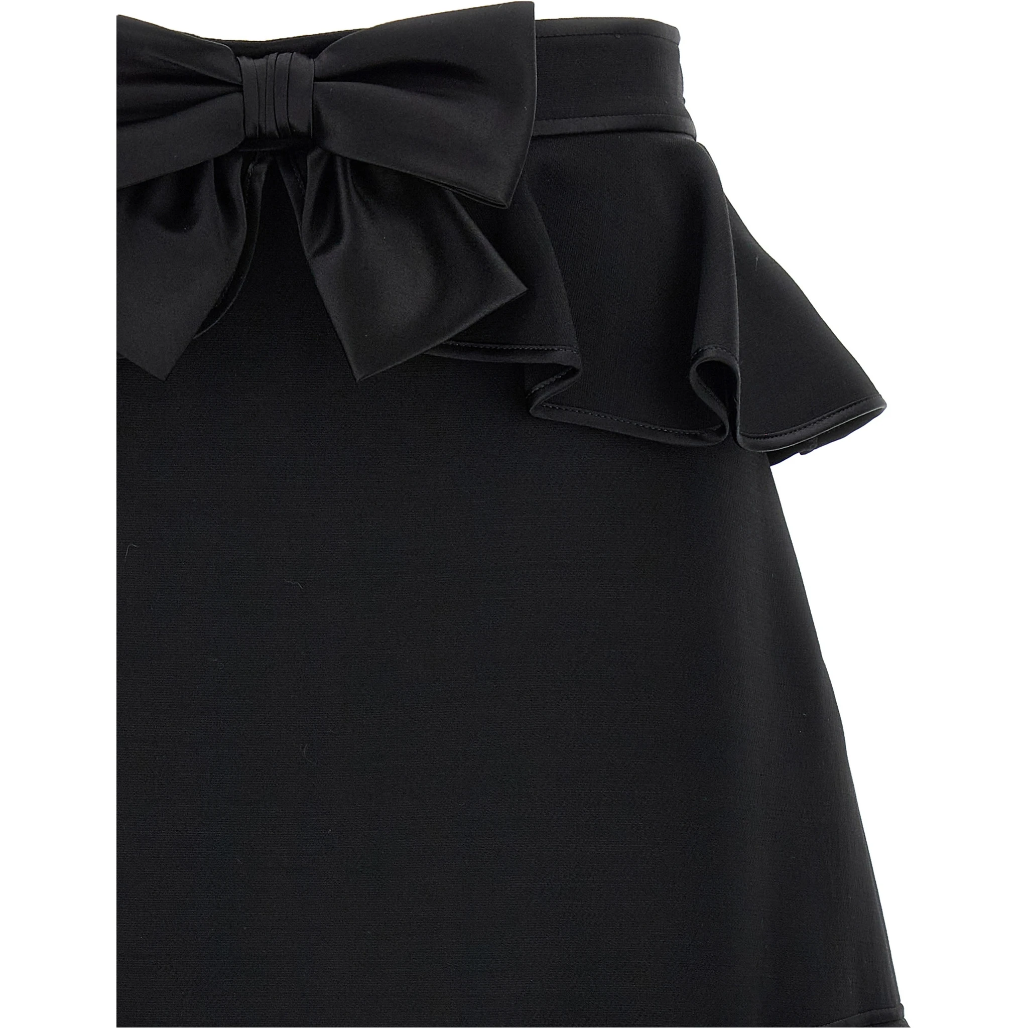 Black Virgin Wool Long Skirt