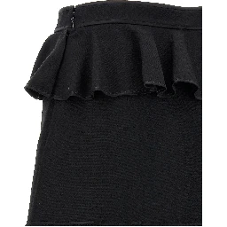 Black Virgin Wool Long Skirt