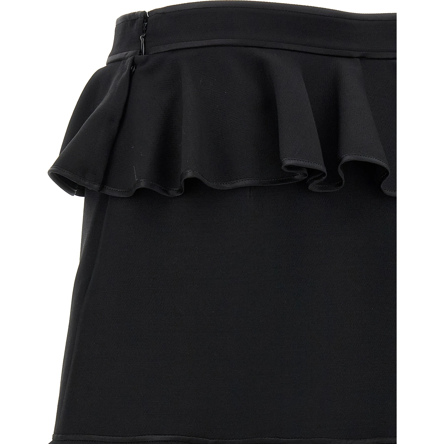 Black Virgin Wool Long Skirt