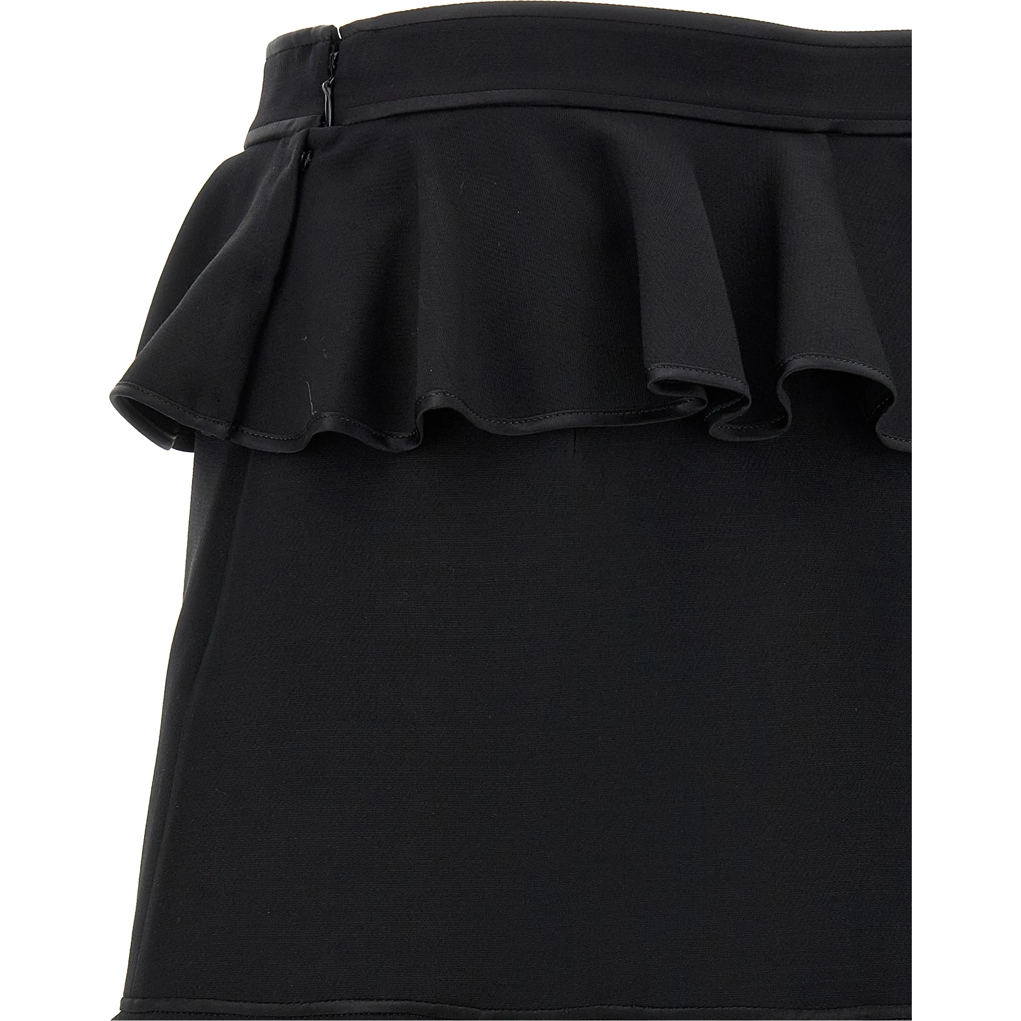 Black Virgin Wool Long Skirt