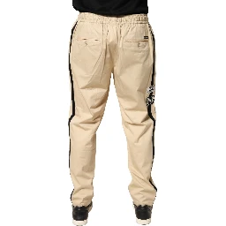 Beige Cotton Skinny Men Jogger Trouser Pants