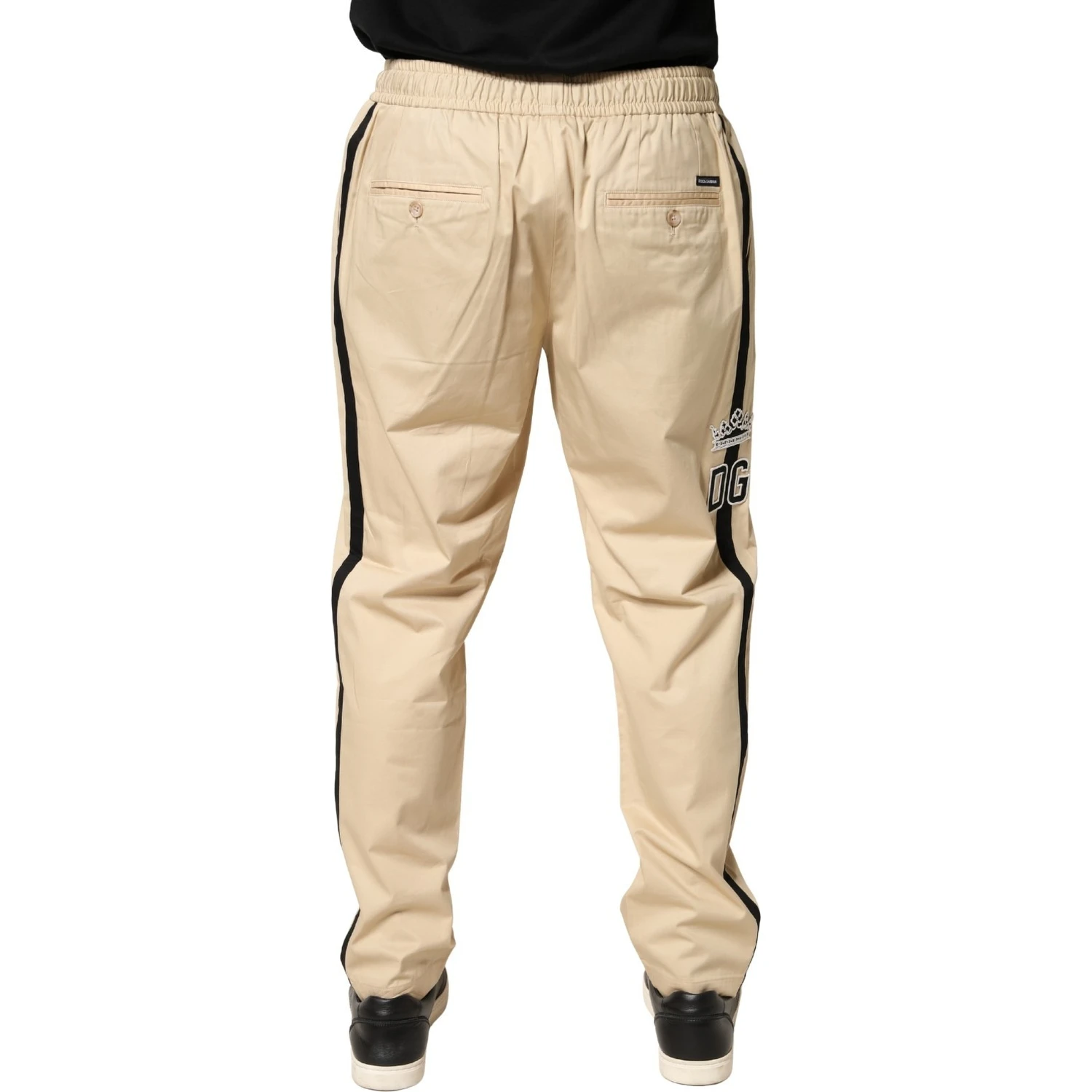 Beige Cotton Skinny Men Jogger Trouser Pants