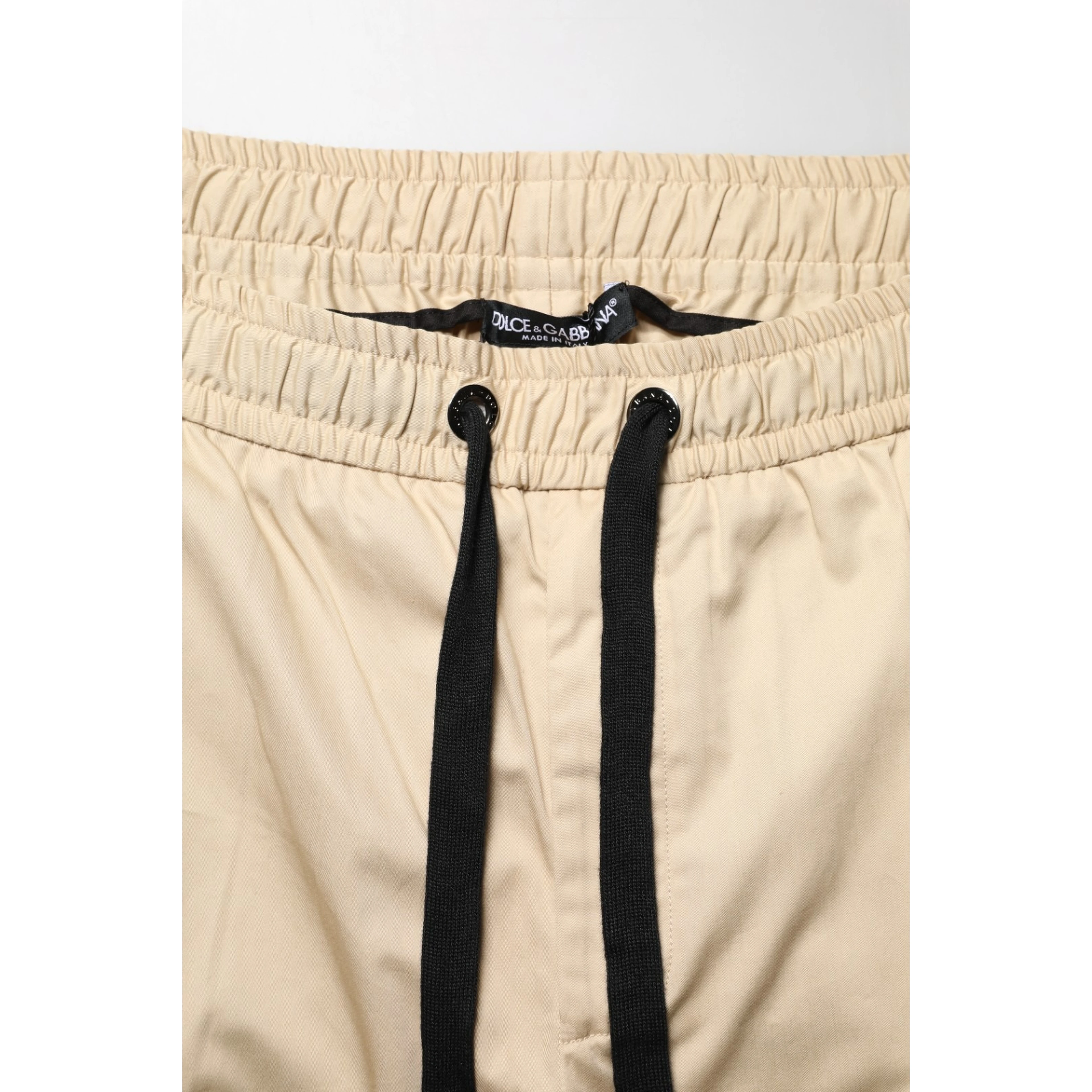 Beige Cotton Skinny Men Jogger Trouser Pants