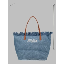BORSA "CITY" IN DENIM CON FRANGE