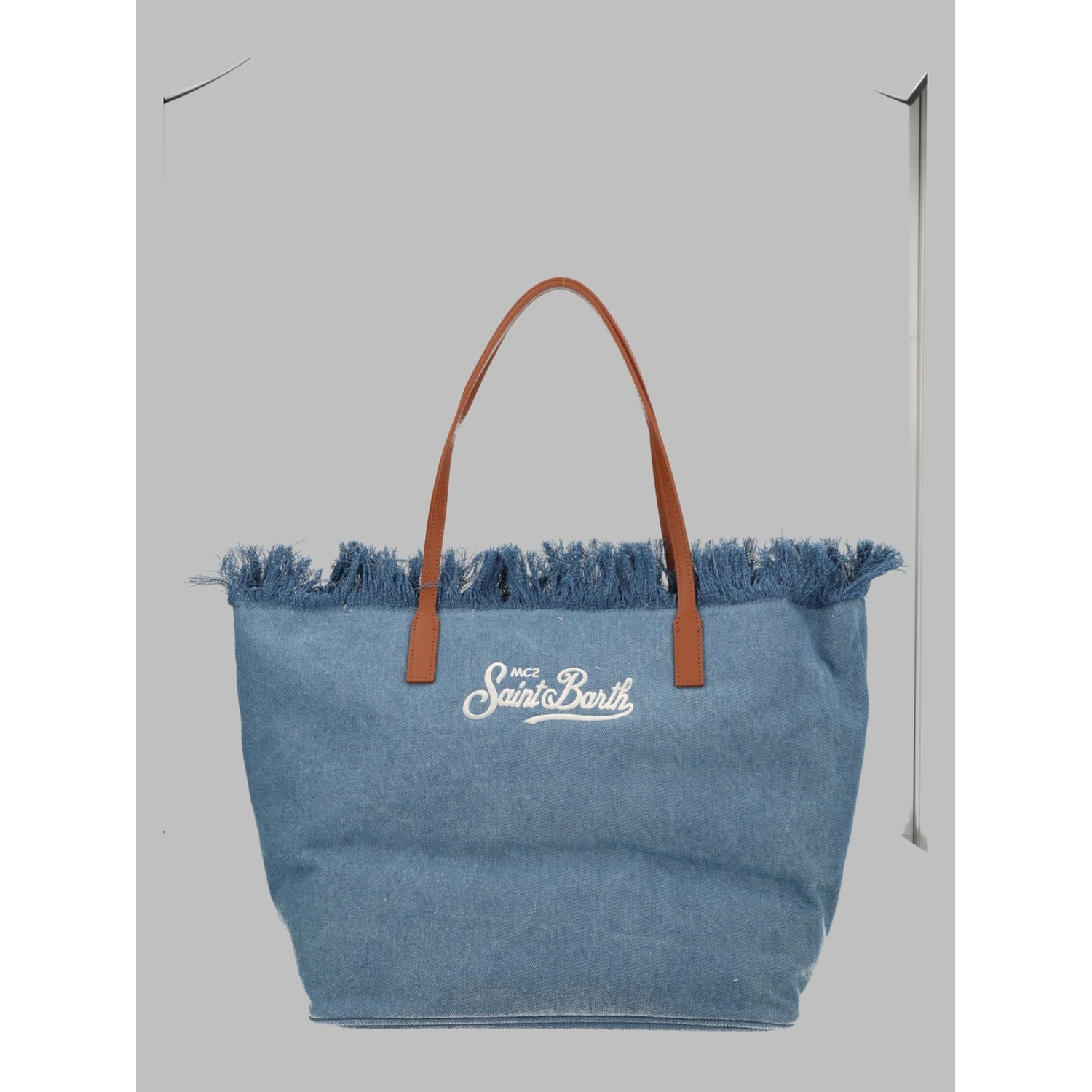 BORSA "CITY" IN DENIM CON FRANGE