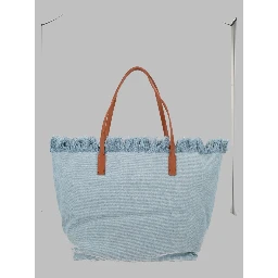 BORSA "CITY" IN DENIM CON FRANGE