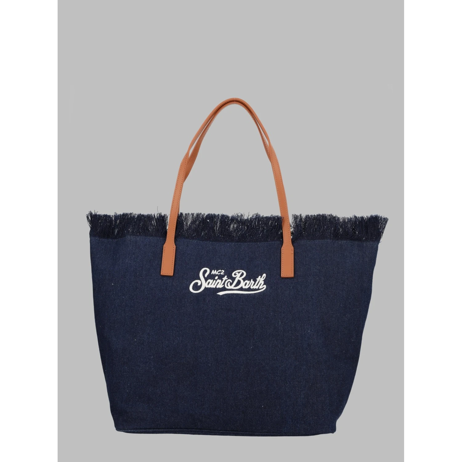 BORSA "CITY" IN DENIM CON FRANGE