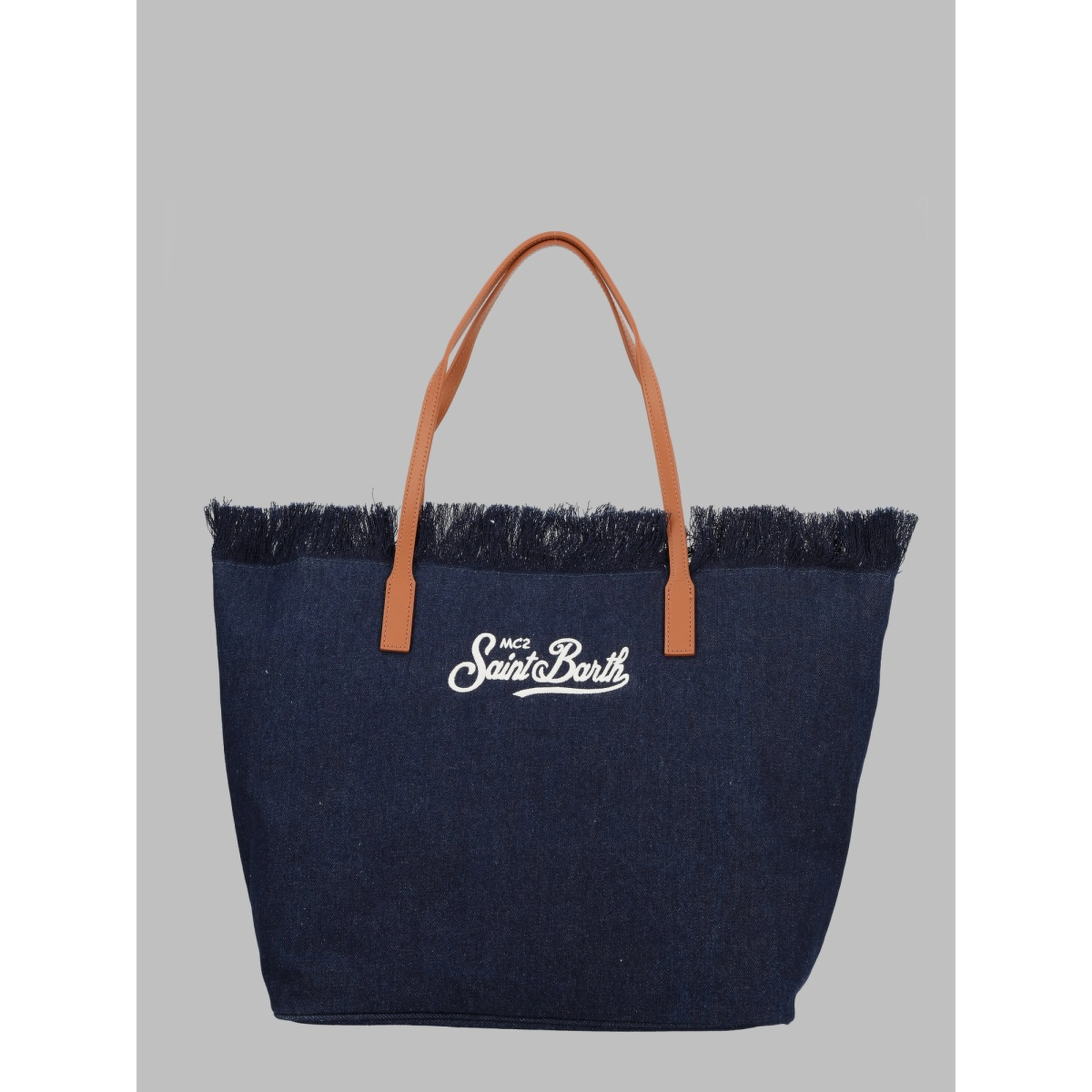 BORSA "CITY" IN DENIM CON FRANGE